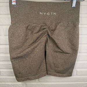 NVGTN Mocha Scrunch Seamless Athletic Gym Shorts, Women’s Size Medium